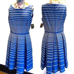 Taylor Striped Wide Pleat Tank Dress with Pockets